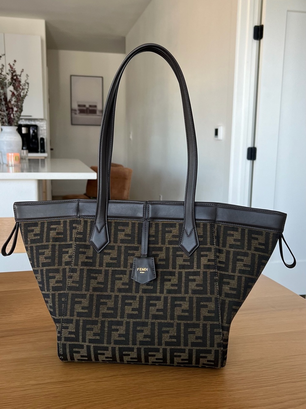 Fendi Brown FF Monogram Origami Tote - Picture 6 of 9